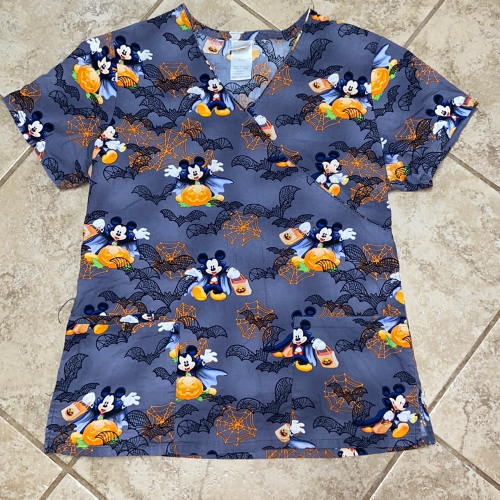 Disney Mickey Mouse Halloween Scrub Top